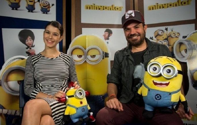 Beren Saat ve Kenan Doğulu, Minyonlar filmi seslendirmesi için stüdyoya girdi.